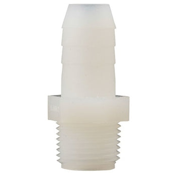 3/8 in NPT x 3/8 in Barb Straight - Plastic
