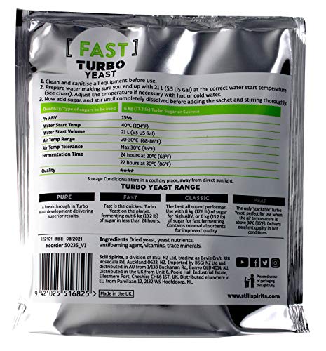5x Still Spirits Fast Turbo Yeast 250g 24 hour