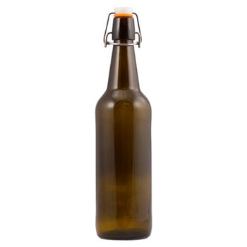 Beer Bottles - 750 mL Amber Flip-Tops - Case of 12