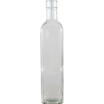 500 mL Clear Square Sided Glass Bottles- Case of 12