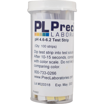 pH Paper - 4.6 to 6.2 For Beer  - Vial of 100 Strips