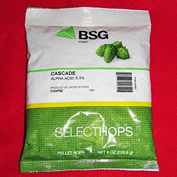 HOPS CASCADE 8oz FACTORY PACKED PELLET HOPS for American Craft Beer Brewing